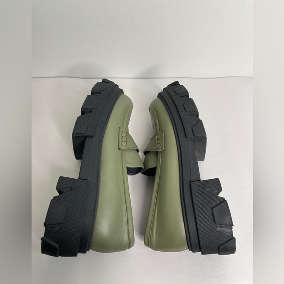 Alohas Trailblazer Leather Loafers Dusty Olive Sz 41 / 10.5 Chunky Platform - Picture 6 of 8
